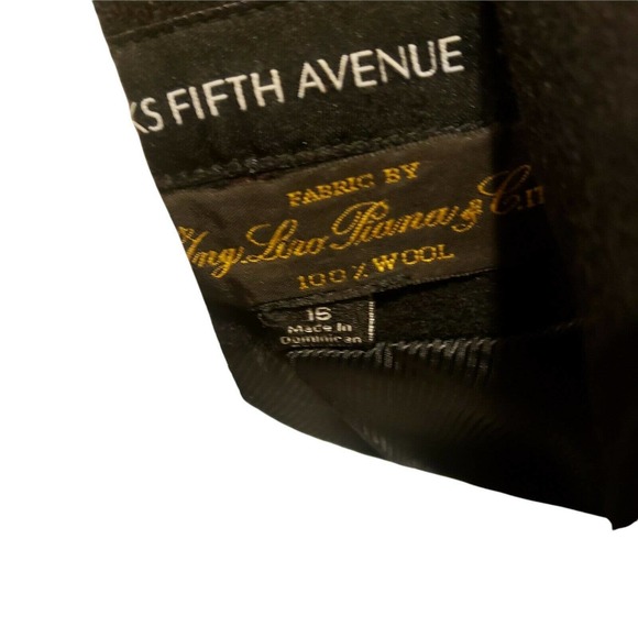 Saks Fifth Avenue Women's Wool Coat - Size 16, Black, oversized Collar - Picture 8 of 11